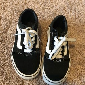 Vans Kids Youth Canvas Old Skool Shoes Black/White